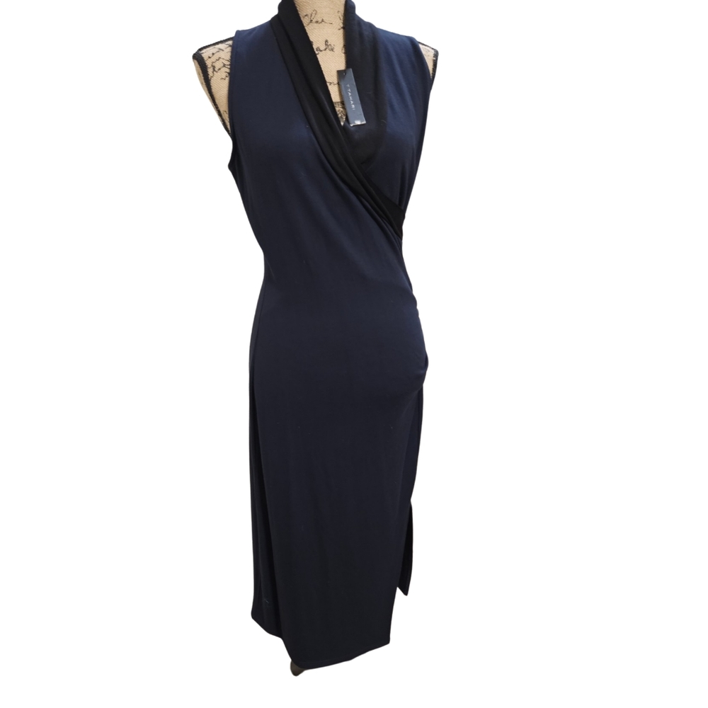 TTHARARI  Navy Blue and Black Career Dress